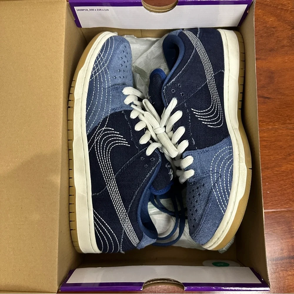 Nike SB Dunk Low Denim Sashiko Size 10.5 - Picture 11 of 12